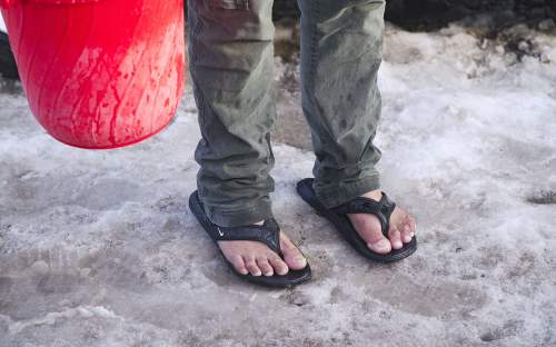 : Winter flip-flops